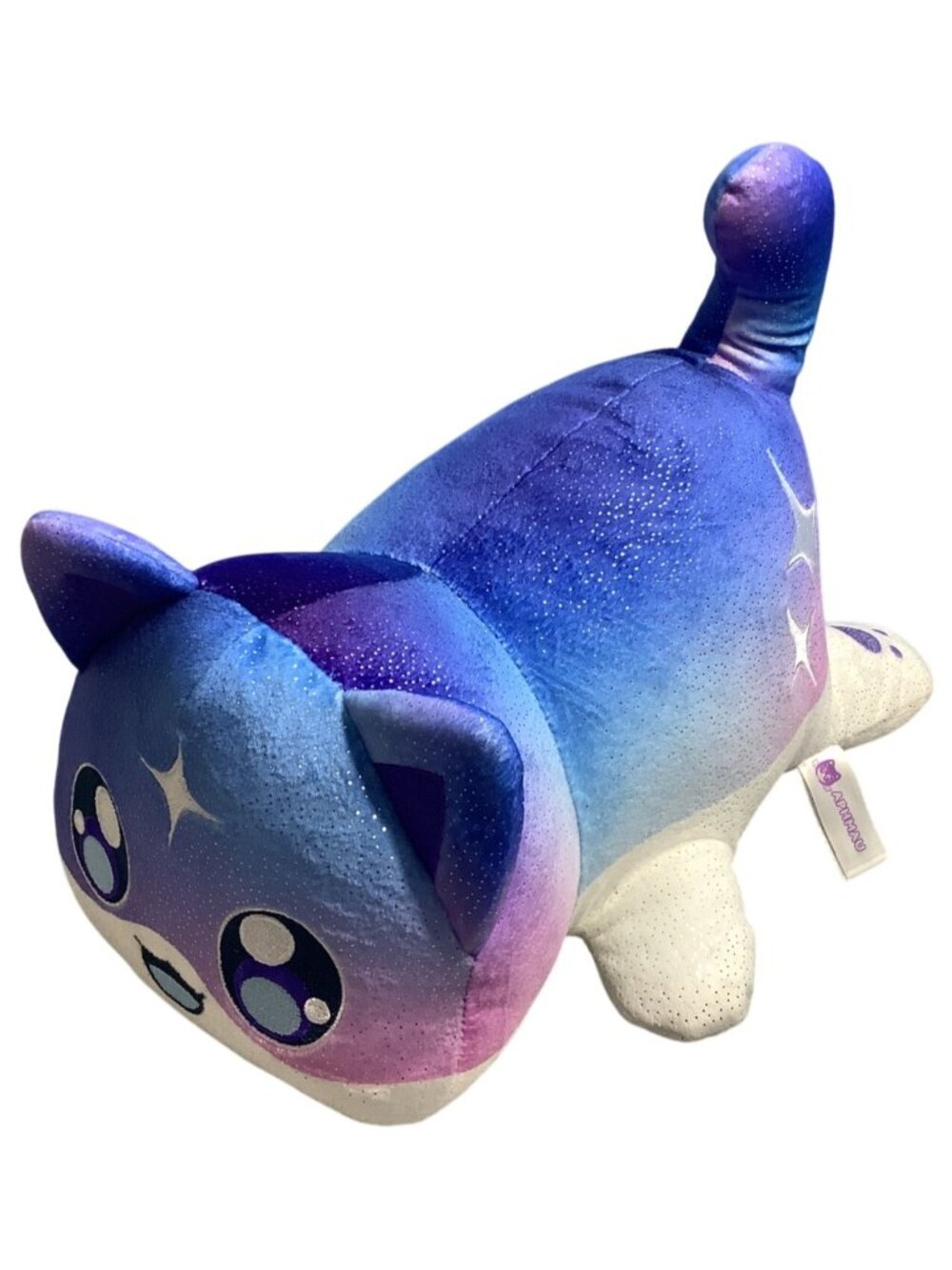 Aphmau MeeMeows Stuffed Animal Blue Purple Pink Stars 8" Plush Cat